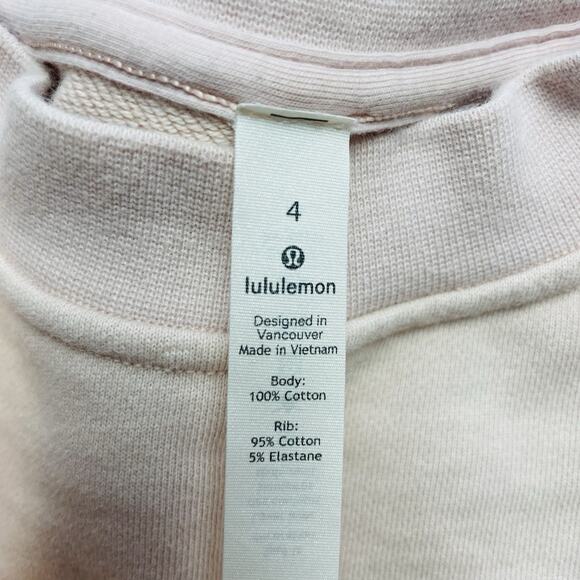 Lululemon Softstreme Perfectly Oversized Cropped Sweatshirt Womens 4 Blush Crew - Picture 3 of 9